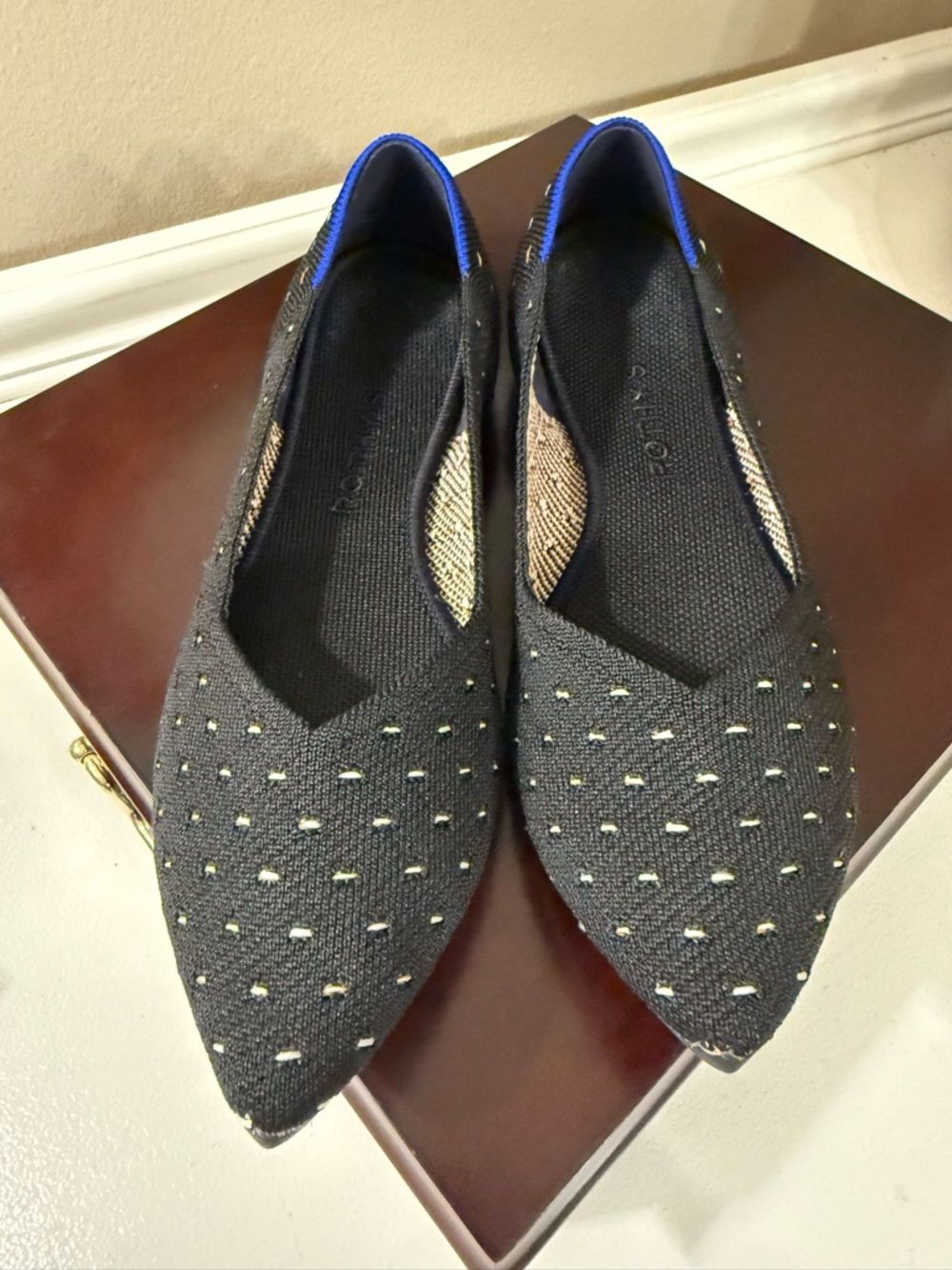 Rothy’s The Point Flats Black Pattern Knit Women’s Size 9 - Picture 3 of 6